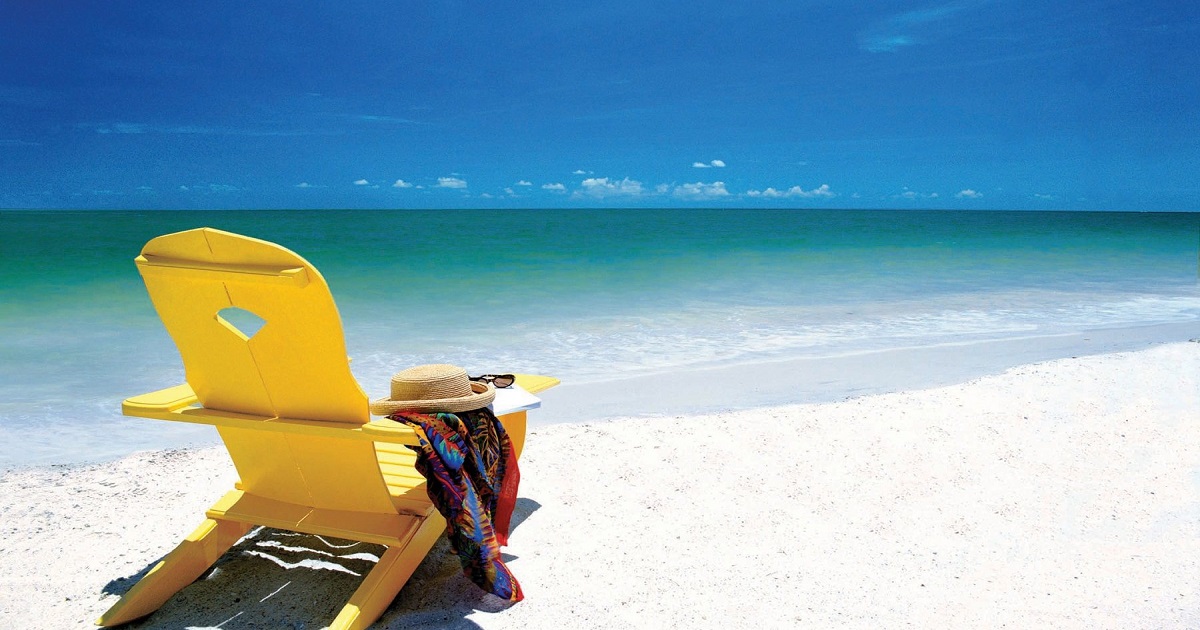 Hat Sand Scarf Chair Yellow Beach Drink Resort Wallpaper Desktop